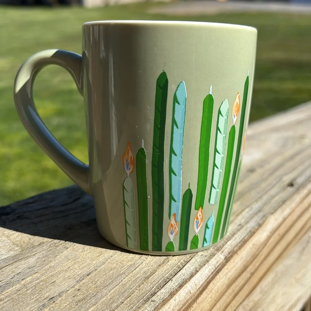 Starbucks Jade Green 2021 Happy Birthday Candles Ceramic Mug